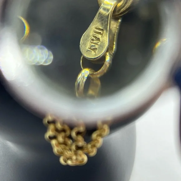 Gold over 925 sterling silver rolo link chain necklace - Picture 10 of 12